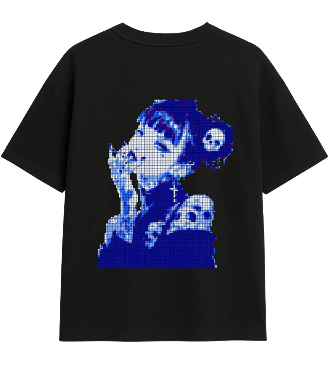 Blue Rebel Pixel Tee Oversize T-Shirt Lorinfo