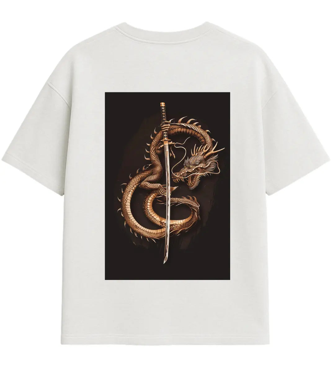 Katana Guardian Dragon Oversize T-Shirt Lorinfo