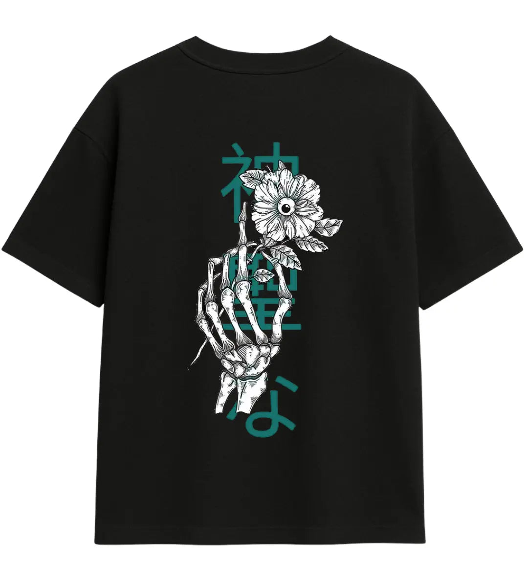 Skeleton Bloom Oversize T-Shirt Lorinfo