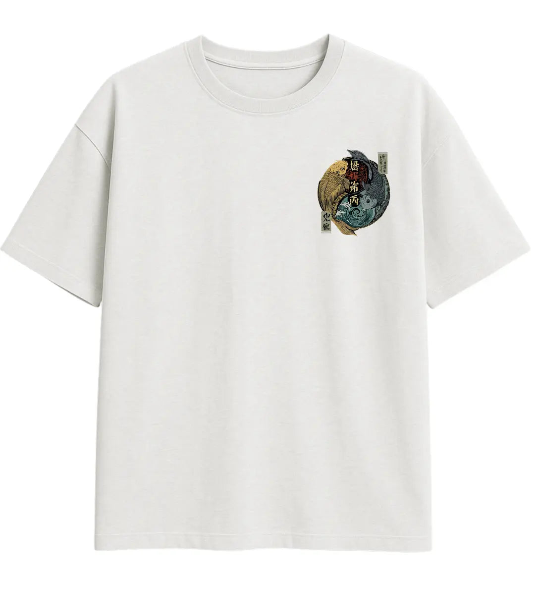 Altın & Gece Koi Oversize T-Shirt Lorinfo