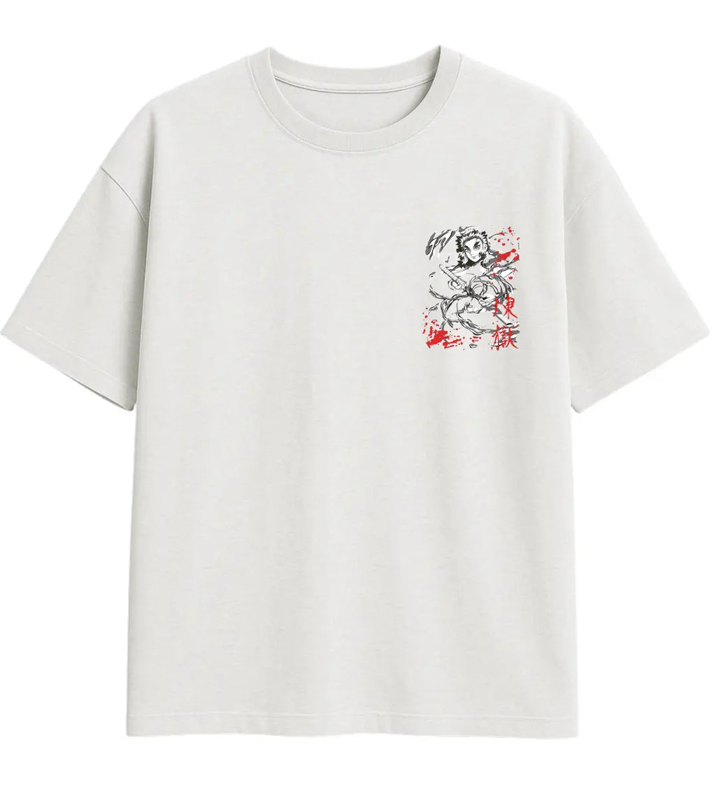 Rengoku Flame Hashira Oversize T-Shirt Lorinfo