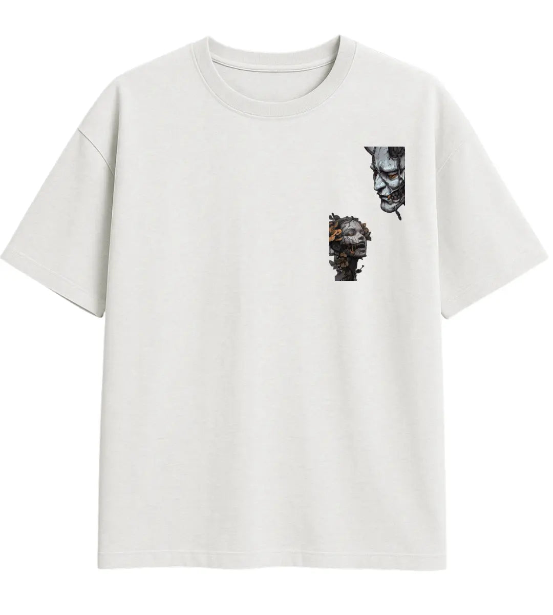Broken Masks Oversize T-Shirt Lorinfo