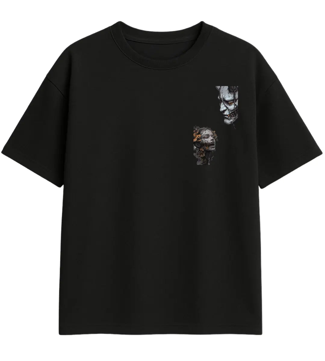 Broken Masks Oversize T-Shirt Lorinfo