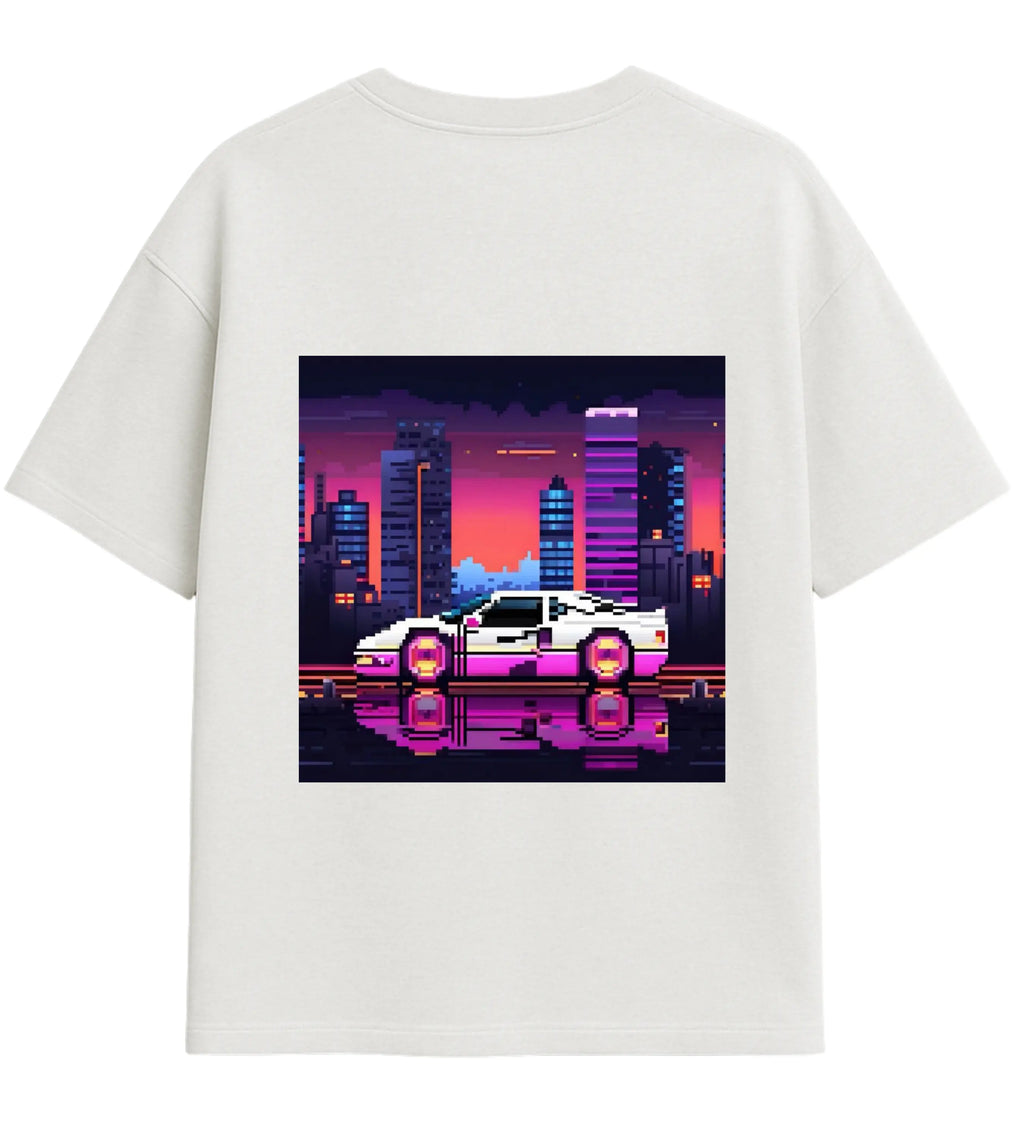 Neon Skyline Oversize T-Shirt Lorinfo