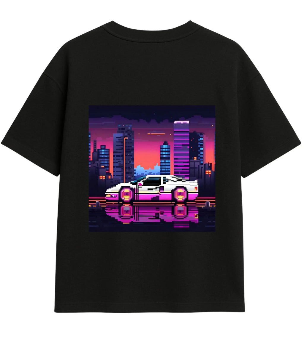 Neon Skyline Oversize T-Shirt Lorinfo