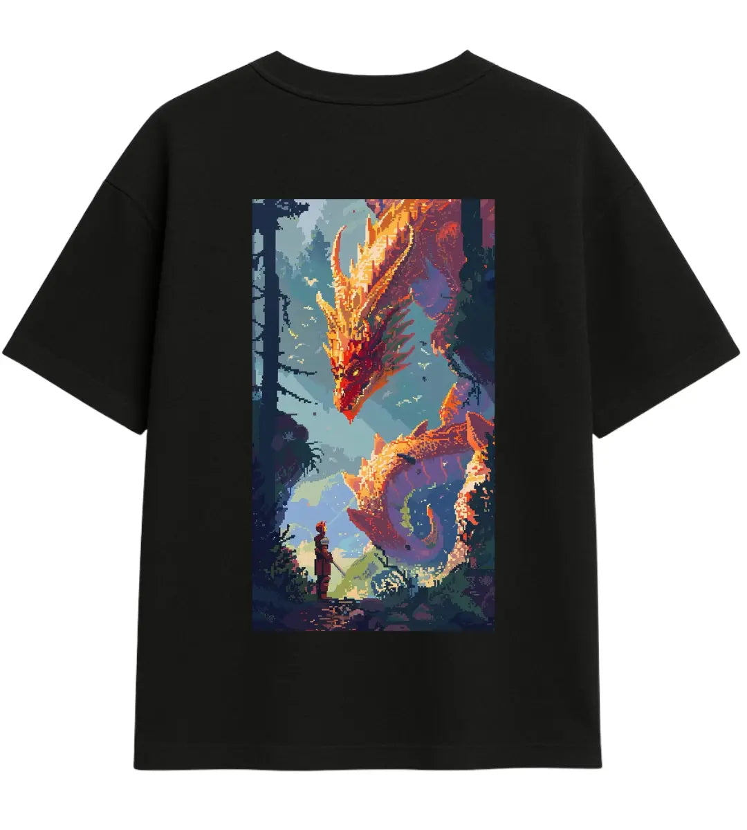 Pixel Dragon’s Gaze Oversize T-Shirt Lorinfo