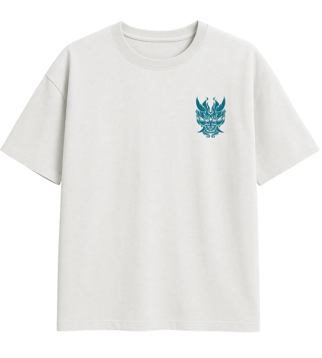 Azure Oni Flame Oversize T-Shirt Lorinfo