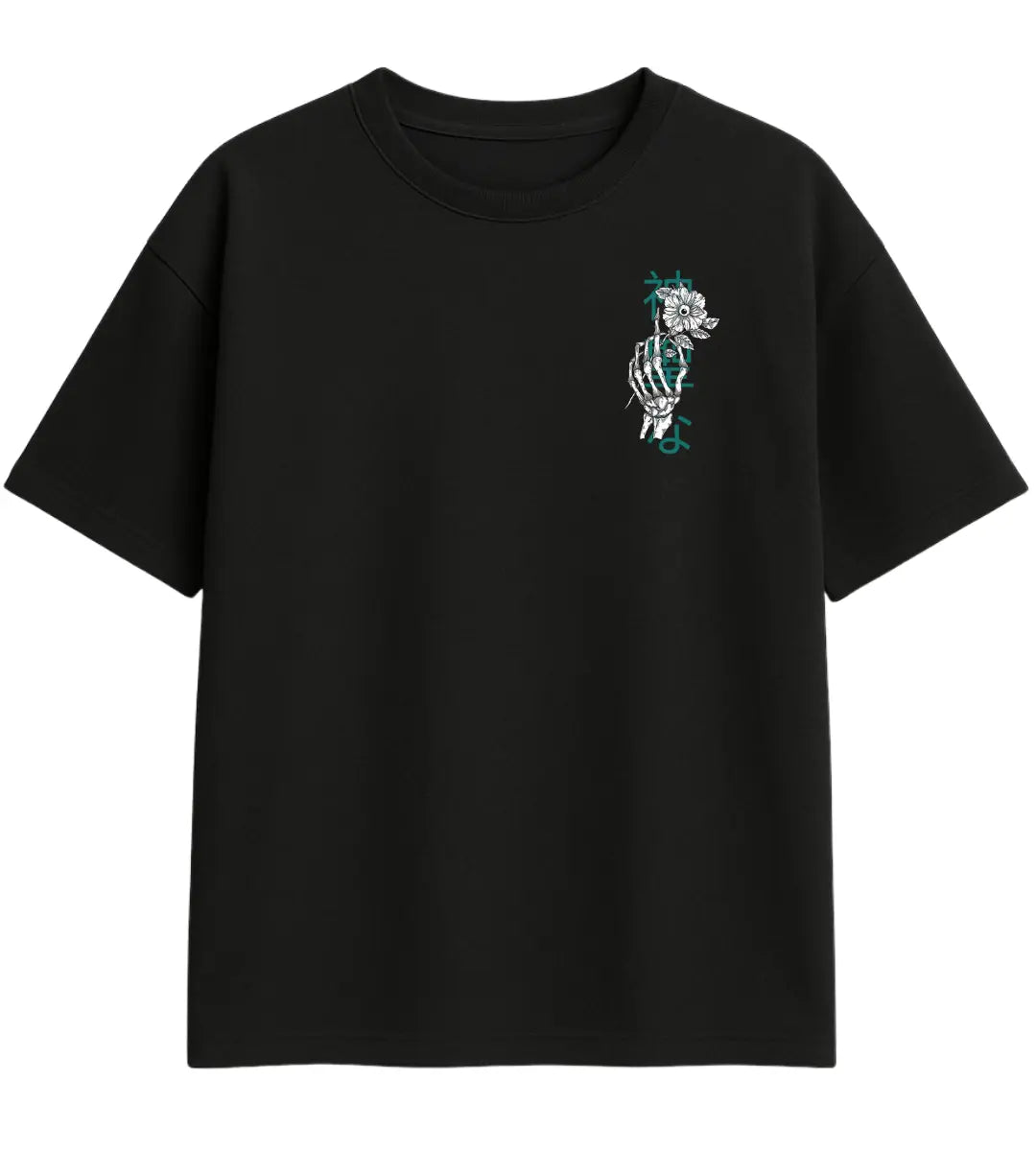 Skeleton Bloom Oversize T-Shirt Lorinfo