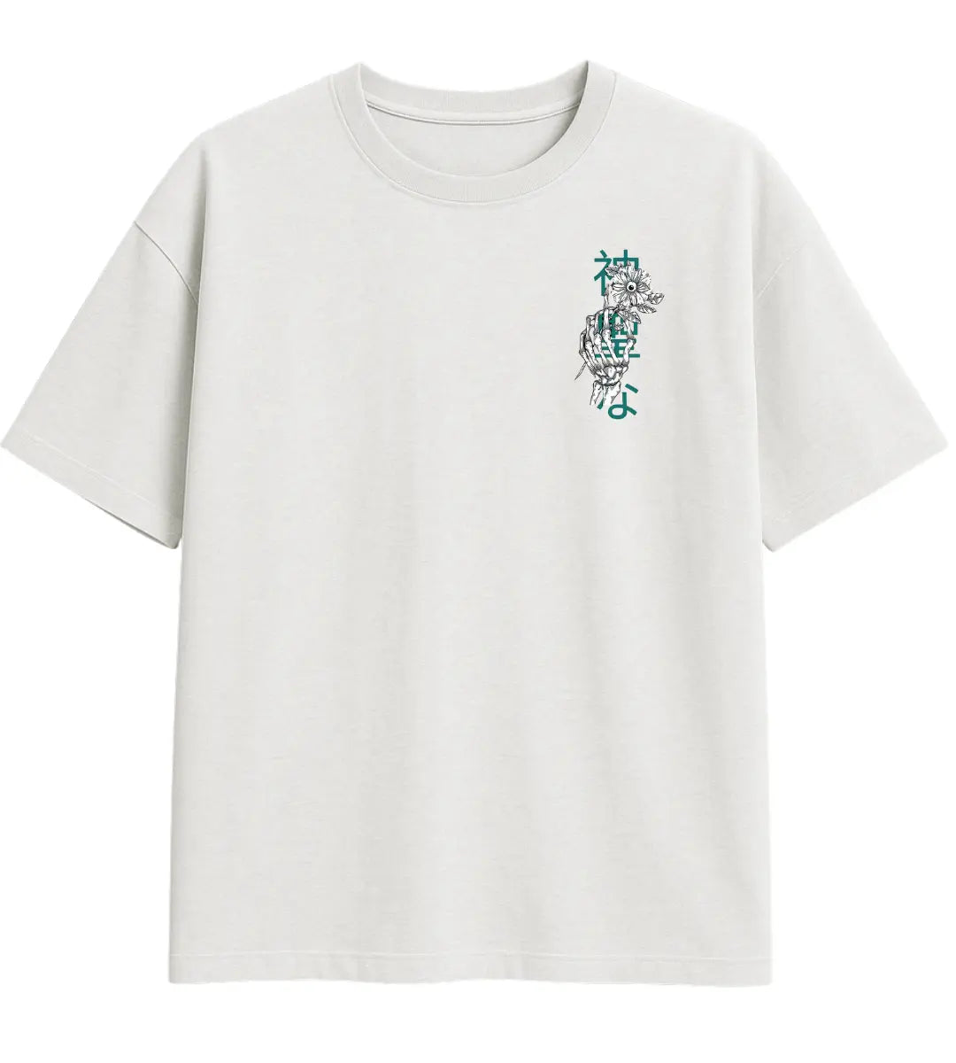 Skeleton Bloom Oversize T-Shirt Lorinfo