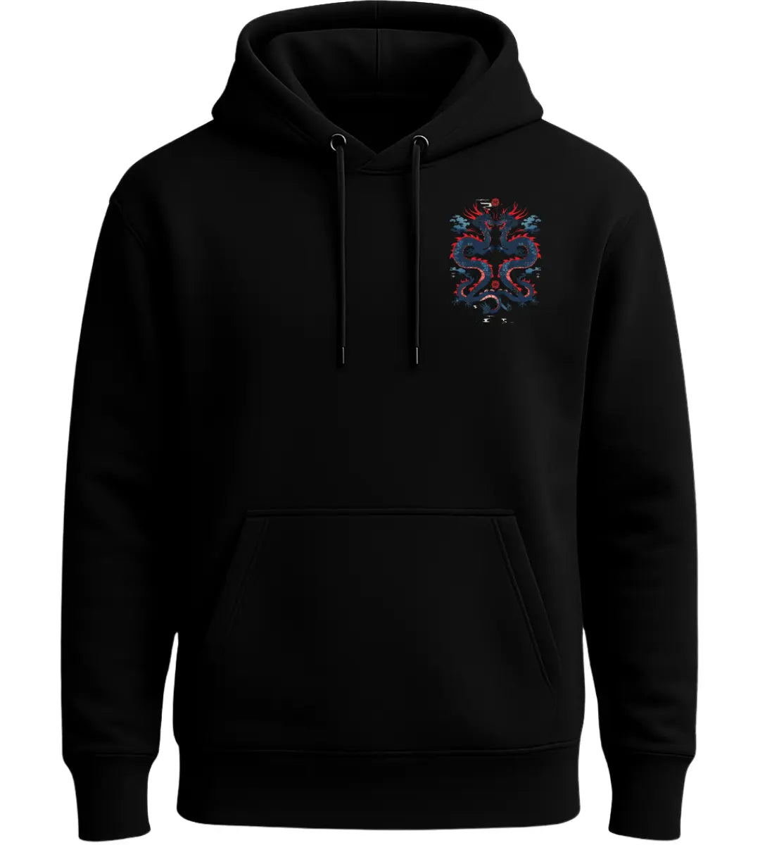 Water & Flame Dragon Hoodie Lorinfo
