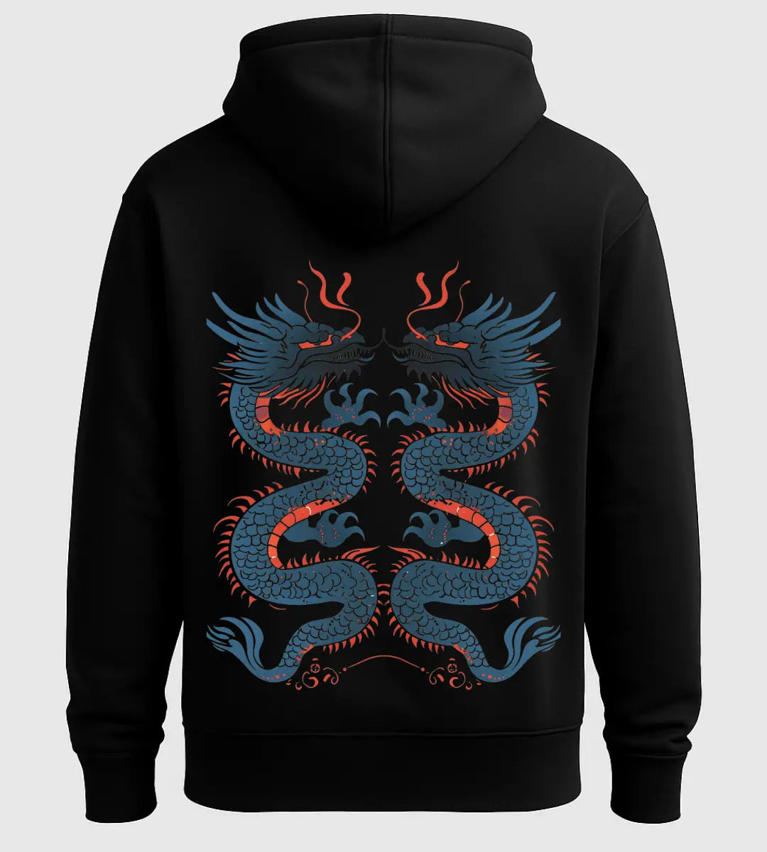 Çift Mavi Ejderha Hoodie Lorinfo