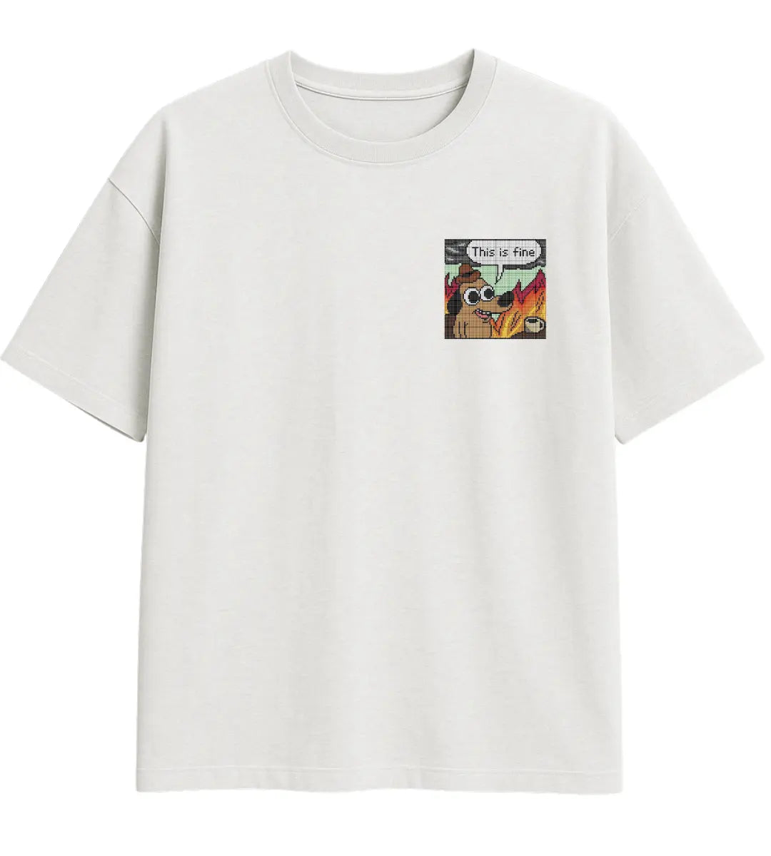 This Is Fine Oversize T-Shirt Lorinfo