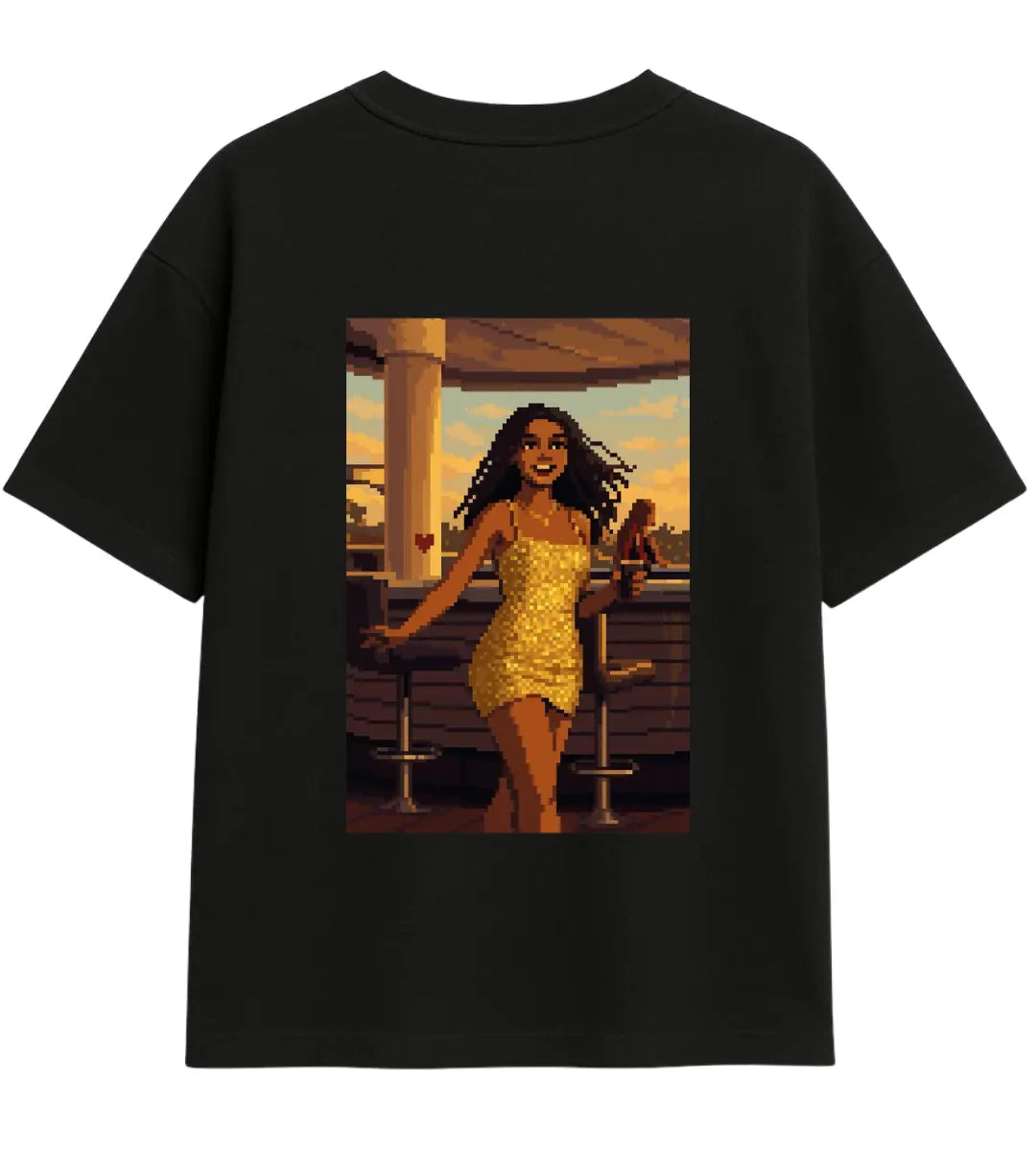 Golden Sunset Oversize T-Shirt Lorinfo
