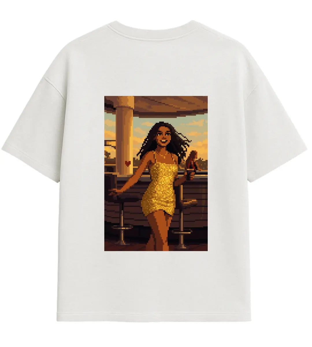 Golden Sunset Oversize T-Shirt Lorinfo