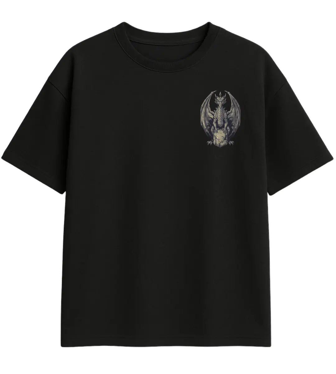 Stone Dragon Sentinel Oversize T-Shirt Lorinfo