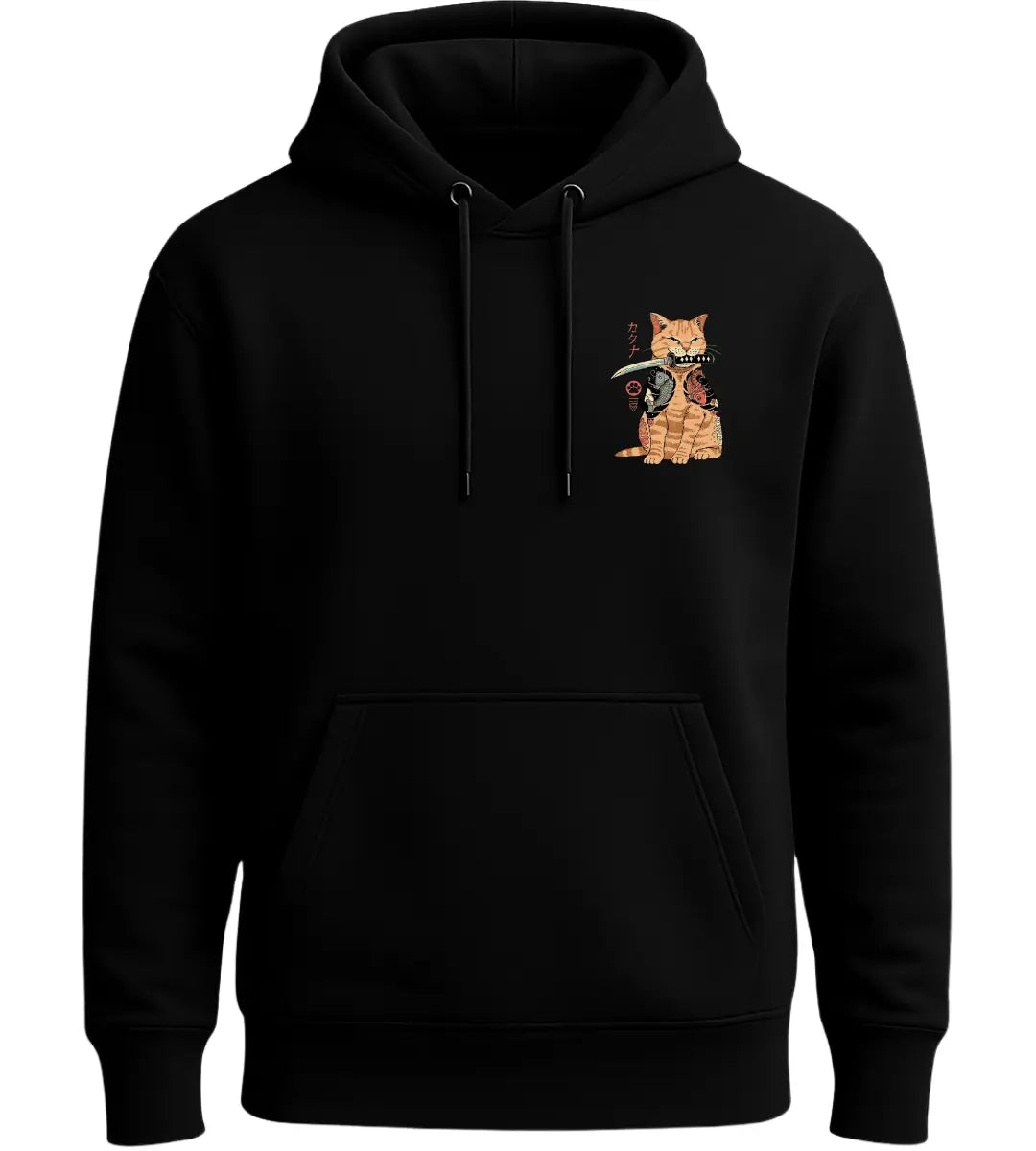 Samurai Cat Katana Hoodie Lorinfo