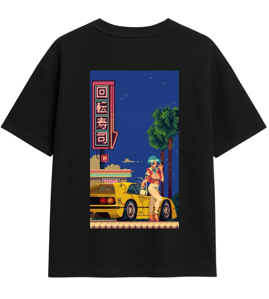 Neon Sushi Rider Oversize T-Shirt Lorinfo