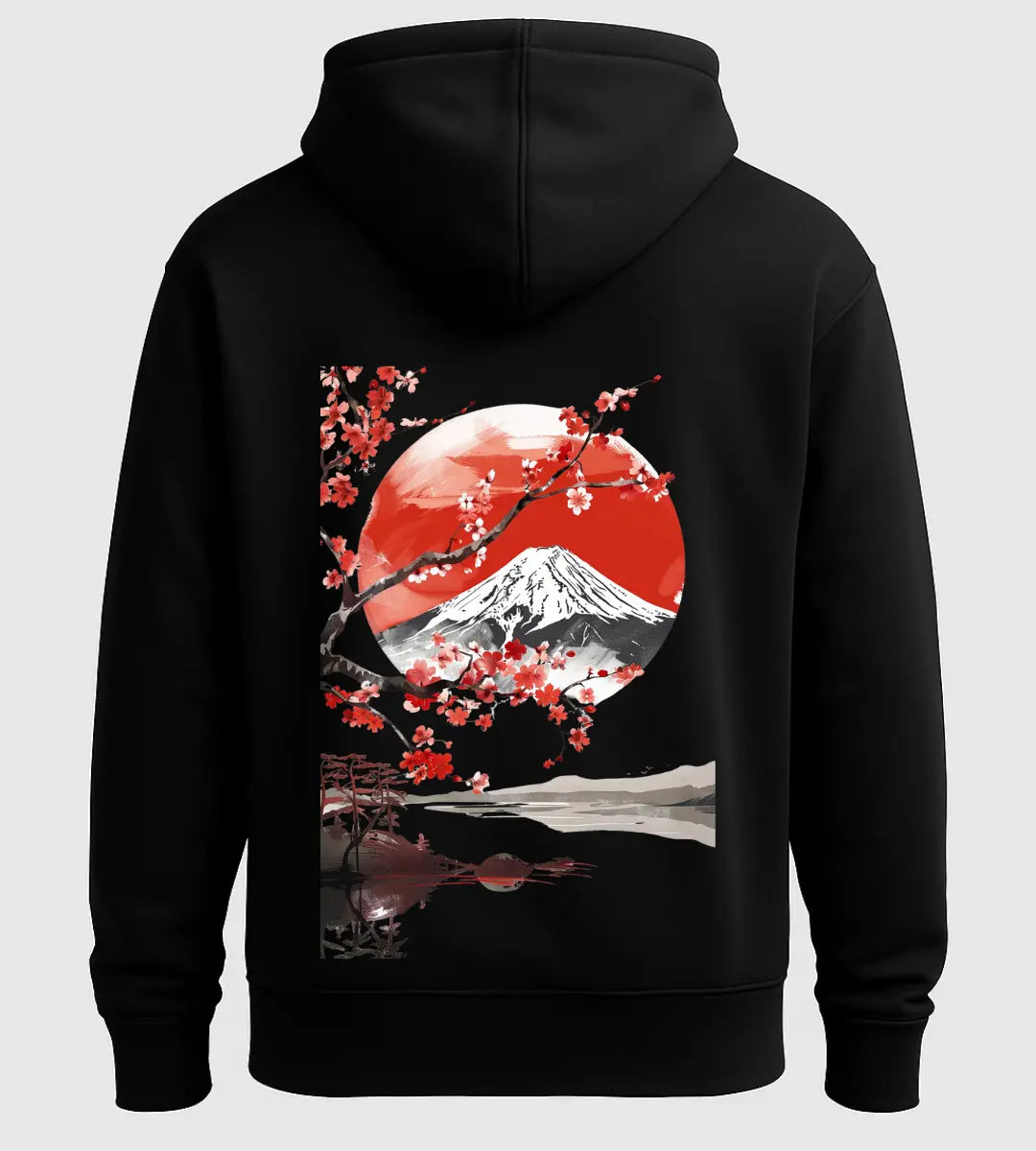 Rising Sun Sakura Hoodie Lorinfo