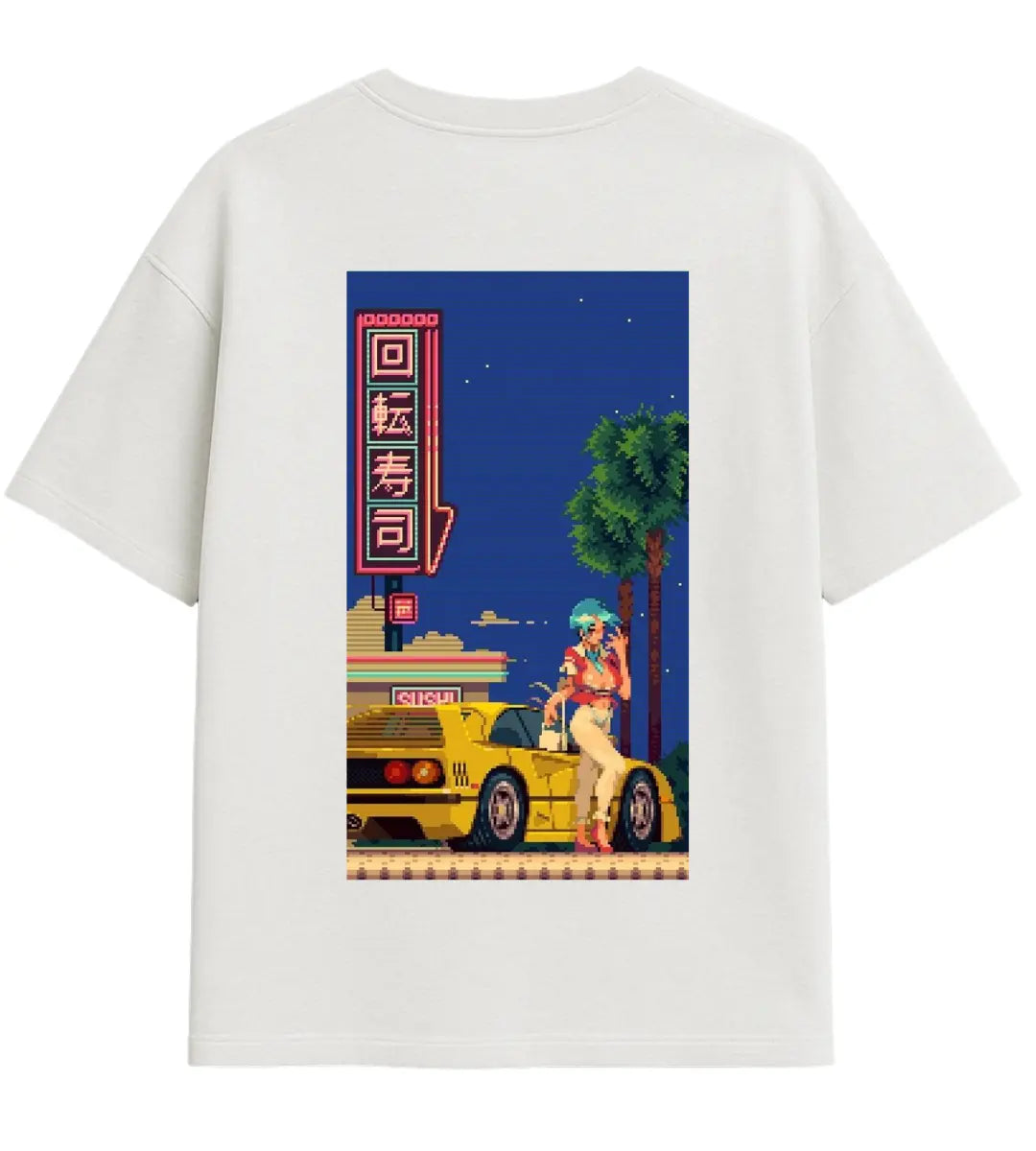 Neon Sushi Rider Oversize T-Shirt Lorinfo