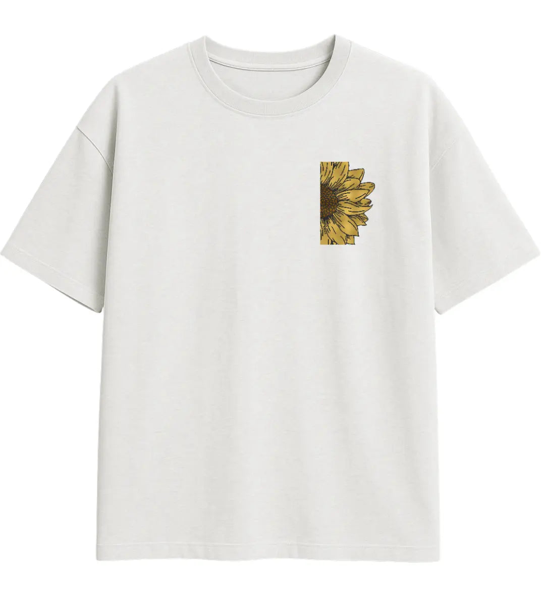 Sunflower Pixel Bloom Oversize T-Shirt Lorinfo