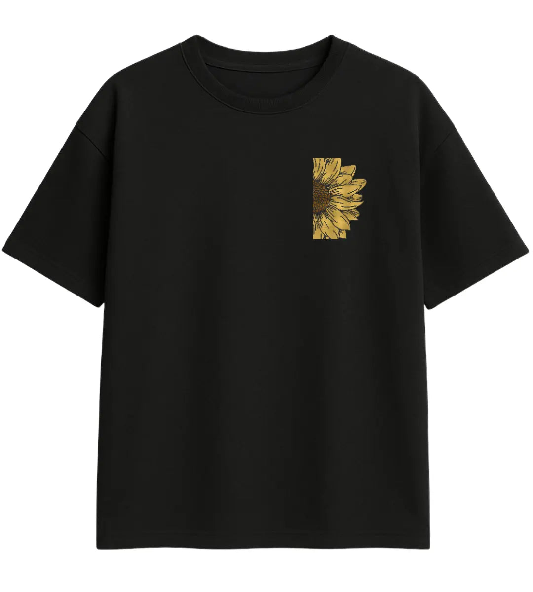 Sunflower Pixel Bloom Oversize T-Shirt Lorinfo