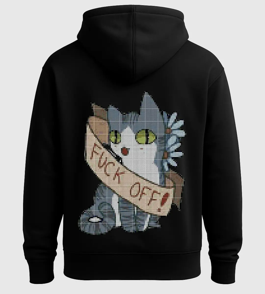 Rebel Cat Banner Hoodie Lorinfo