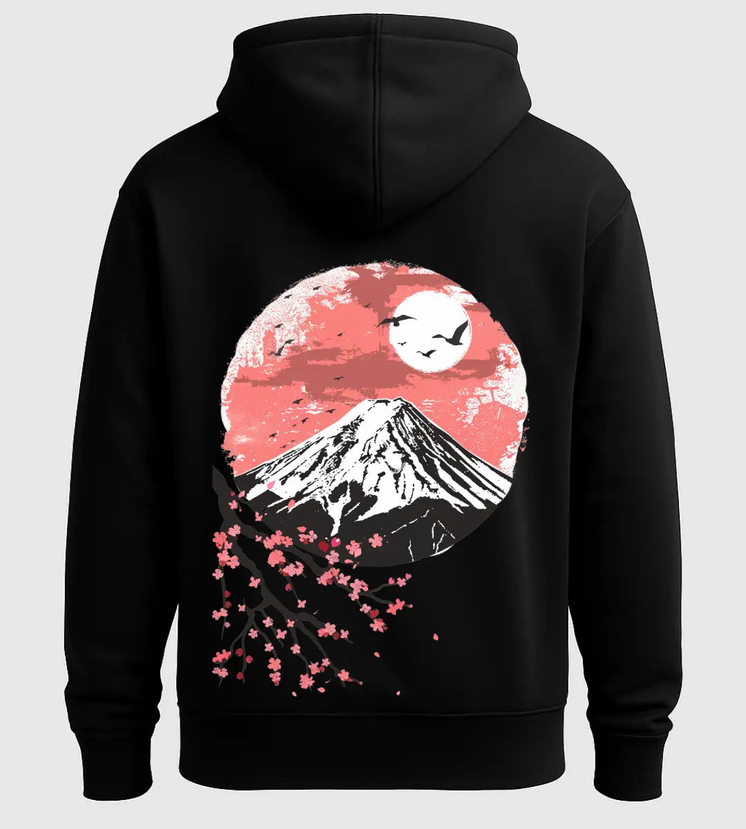 Moonlit Sakura Fuji Hoodie Lorinfo