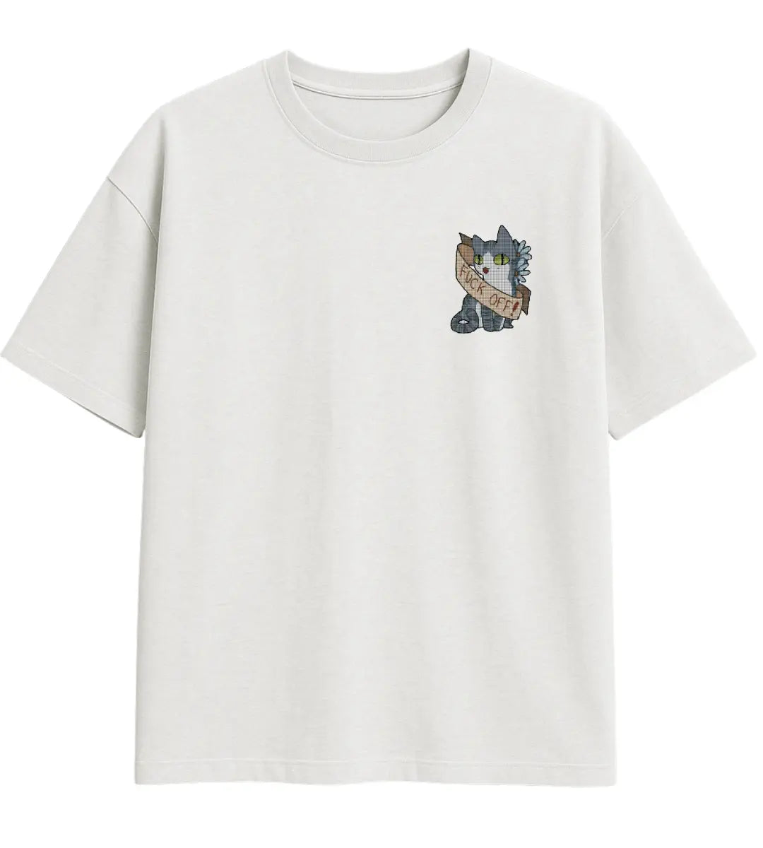 Rebel Cat Banner Oversize T-Shirt Lorinfo