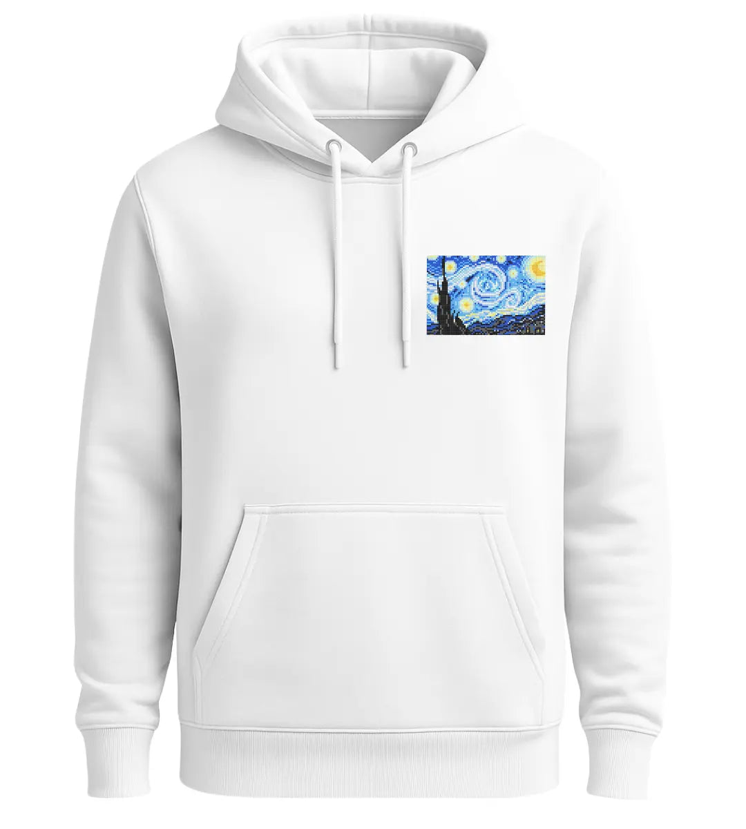 Pixel Starry Night Hoodie Lorinfo