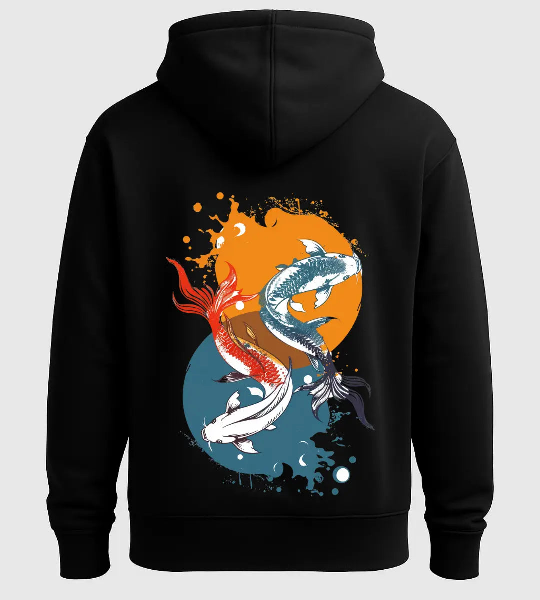 Yin Yang Two Koi Hoodie Lorinfo