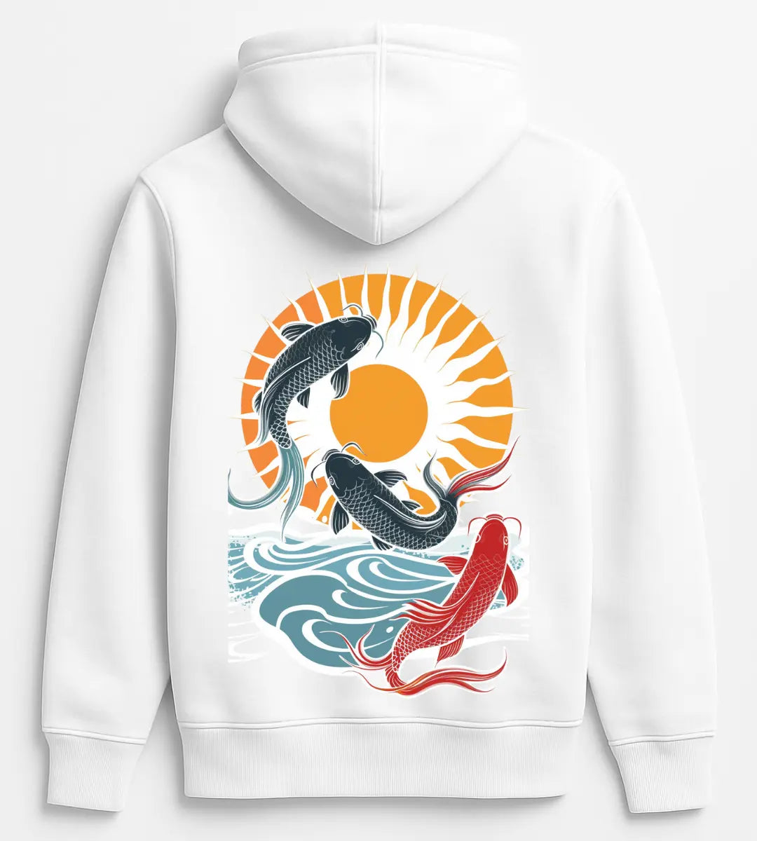 Sunrise Koi Dance Hoodie Lorinfo