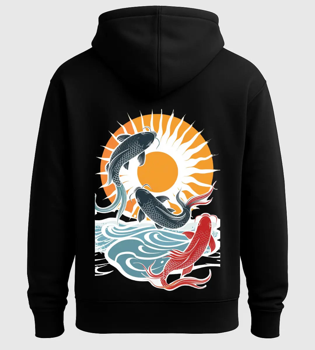 Sunrise Koi Dance Hoodie Lorinfo