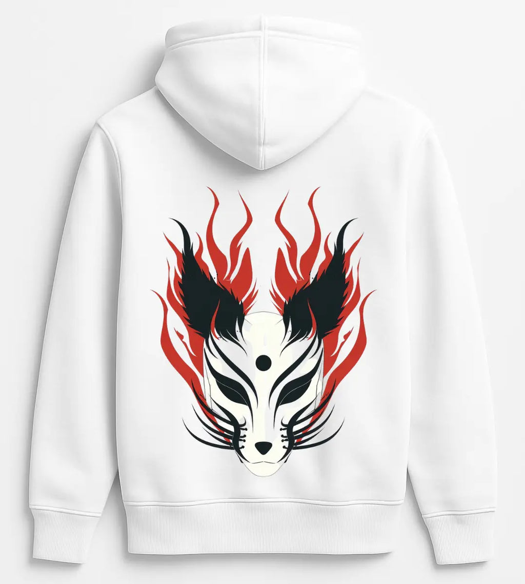 Flame Spirit Kitsune Hoodie Lorinfo