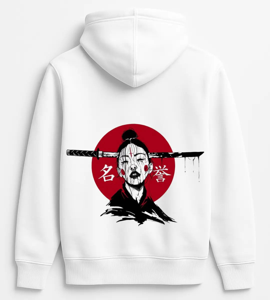 Red Moon Samurai Hoodie Lorinfo