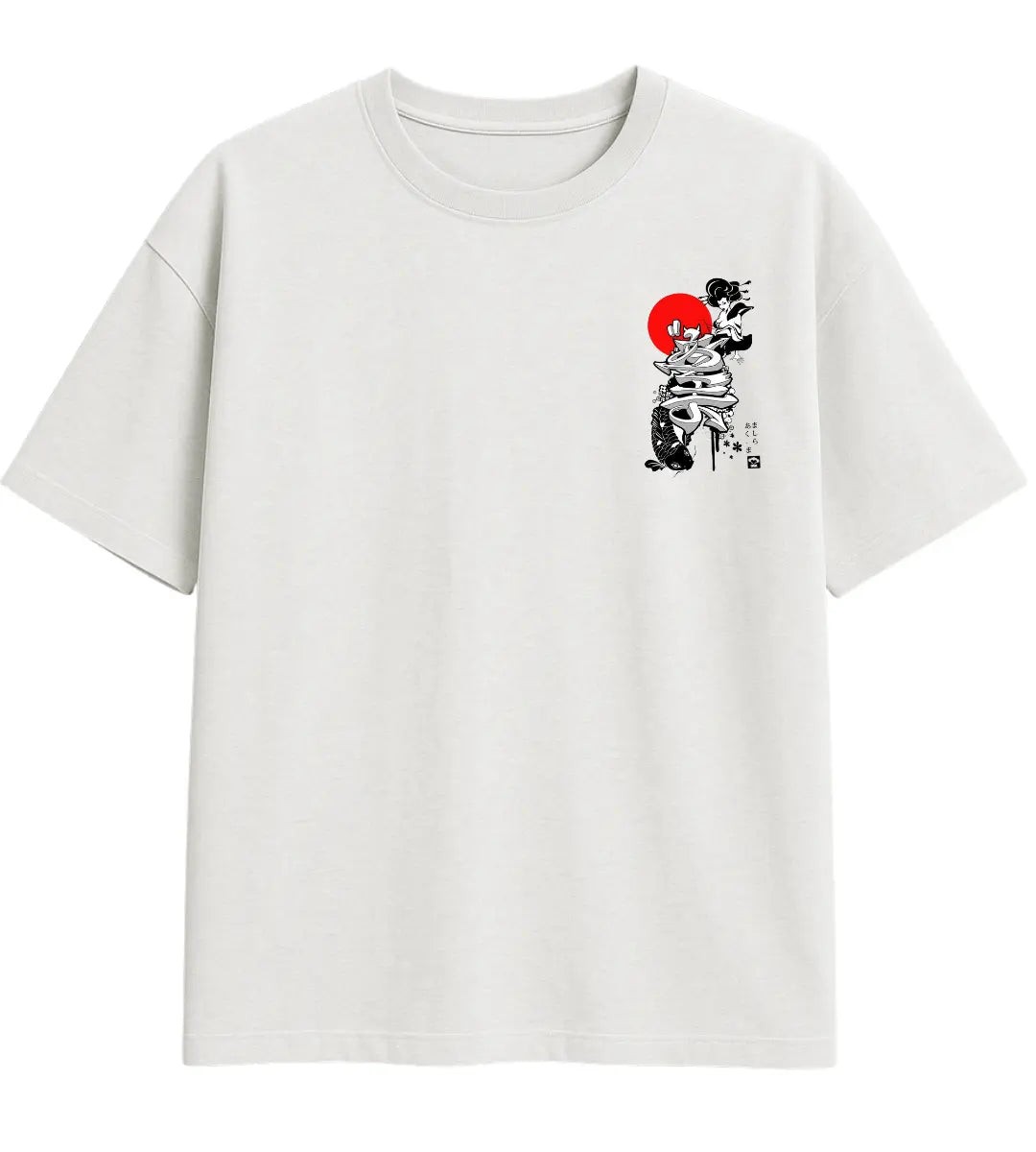 Geisha Sun Oversize T-Shirt Lorinfo