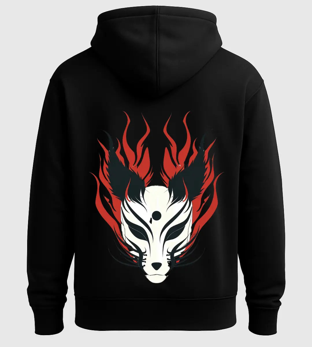 Flame Spirit Kitsune Hoodie Lorinfo