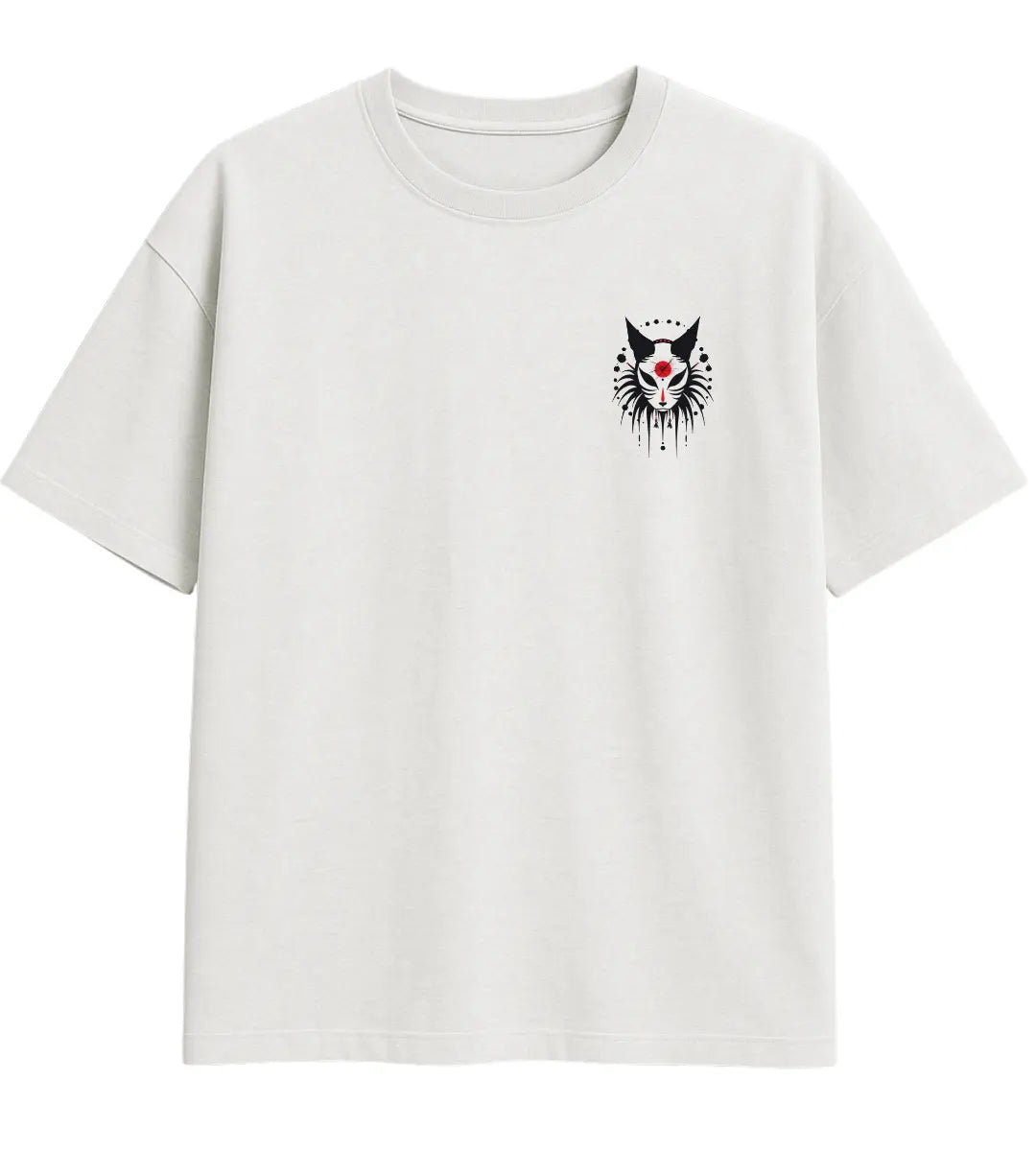 Blood Moon Kitsune Oversize T-Shirt Lorinfo