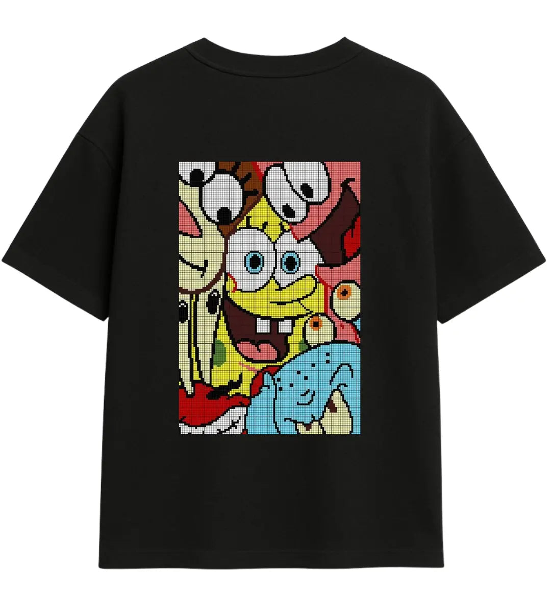 Cartoon Pixels Oversize T-Shirt Lorinfo
