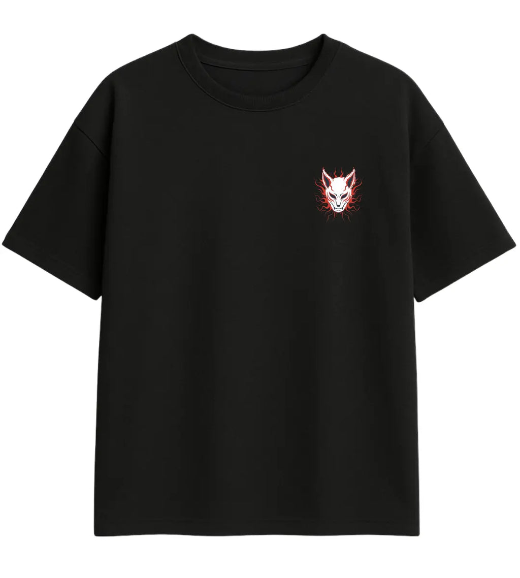Solar Kitsune Mask Oversize T-Shirt Lorinfo