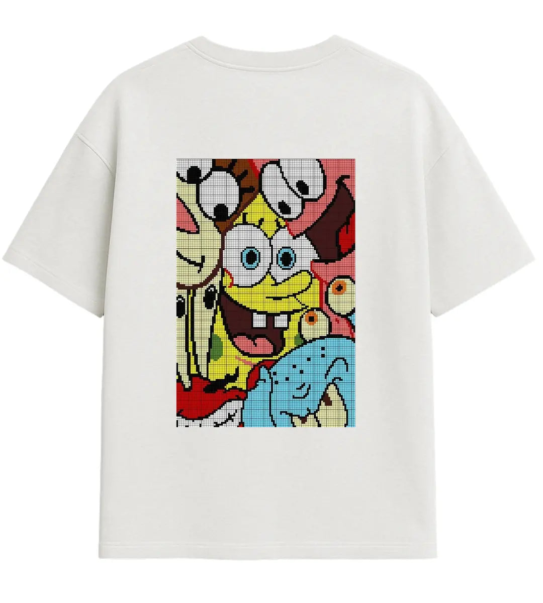 Cartoon Pixels Oversize T-Shirt Lorinfo