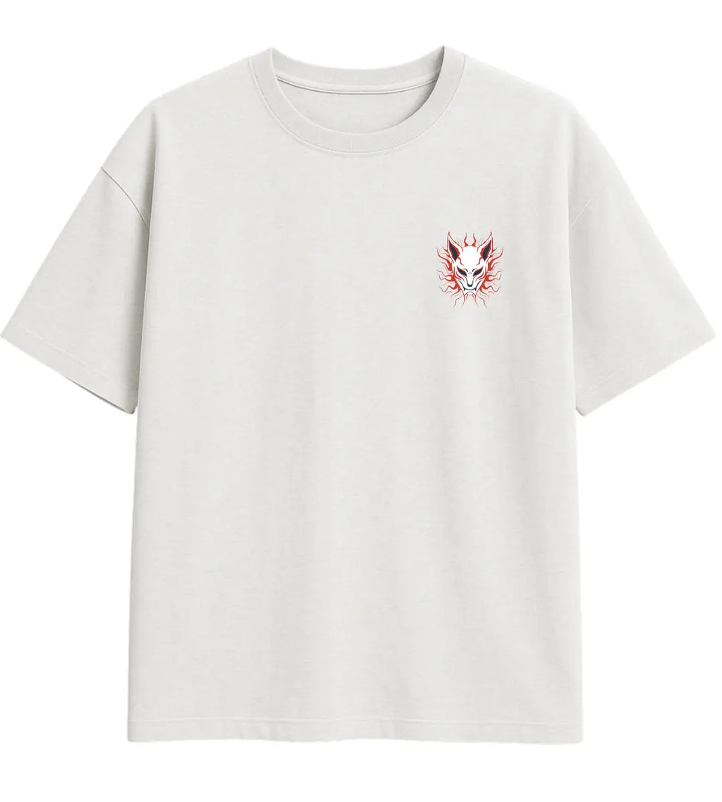 Solar Kitsune Mask Oversize T-Shirt Lorinfo