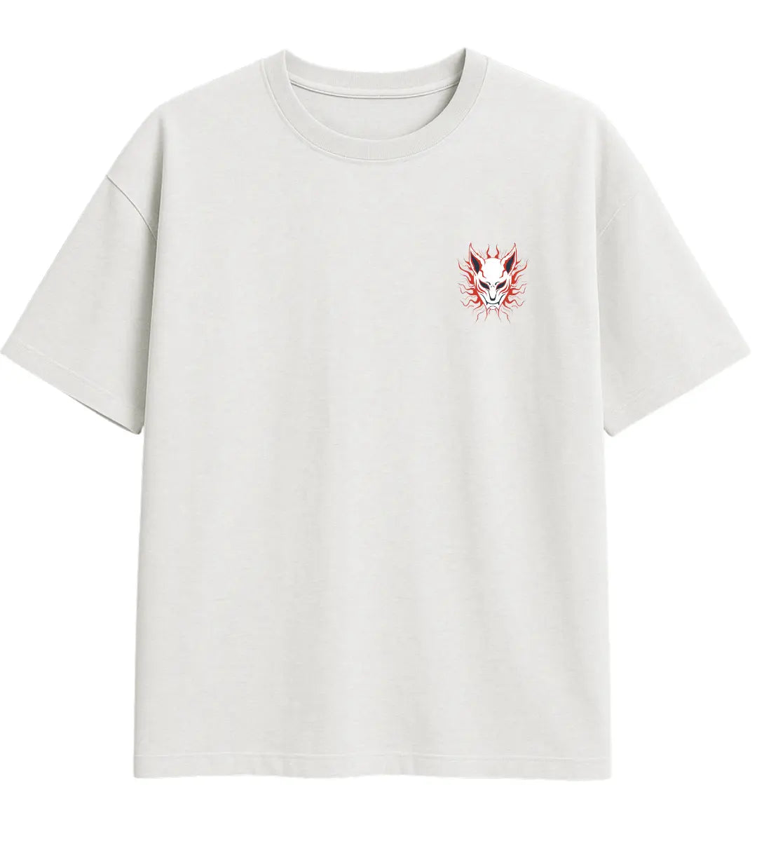 Solar Kitsune Mask Oversize T-Shirt Lorinfo