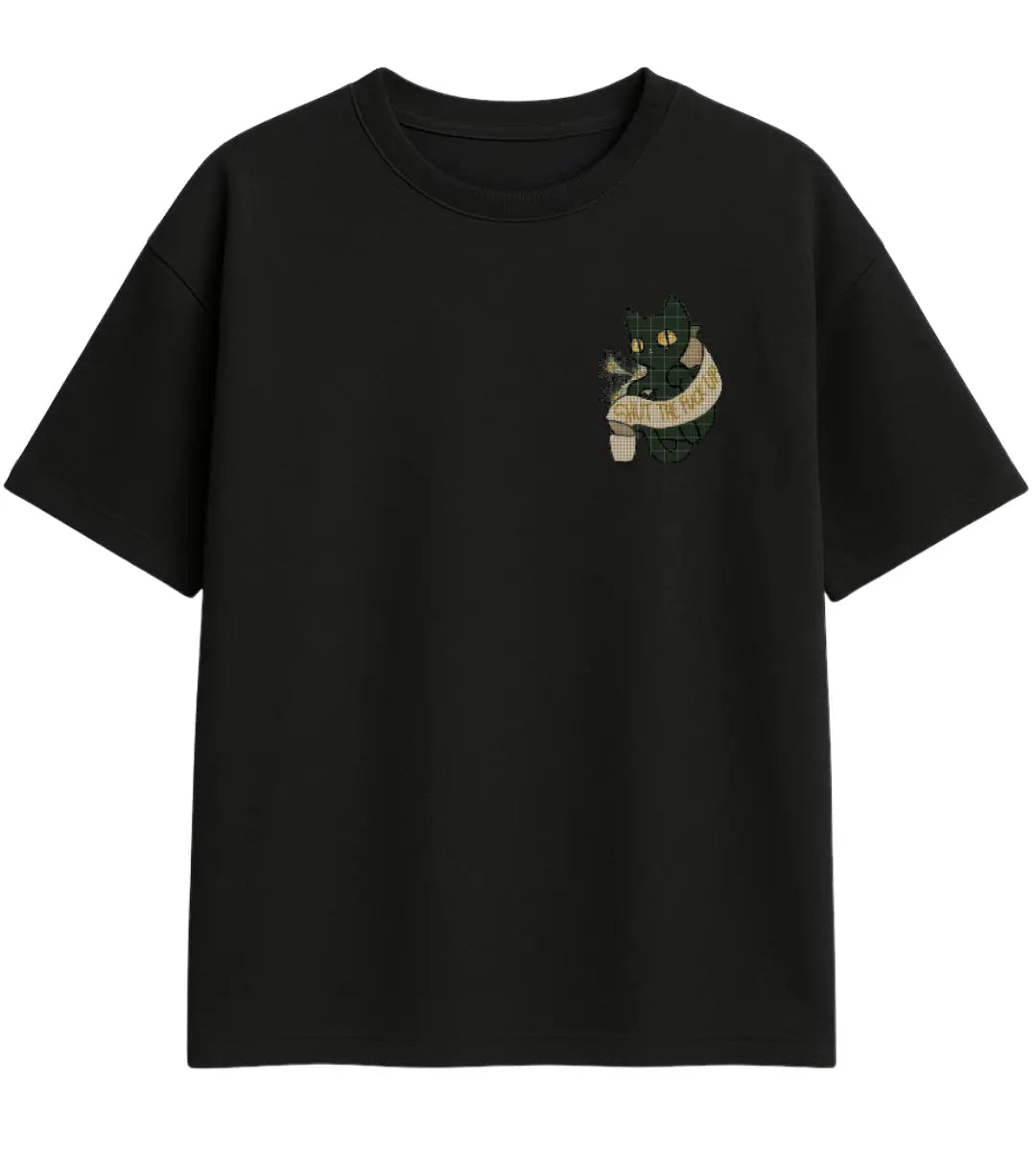 Dark Rebel Cat Oversize T-Shirt Lorinfo