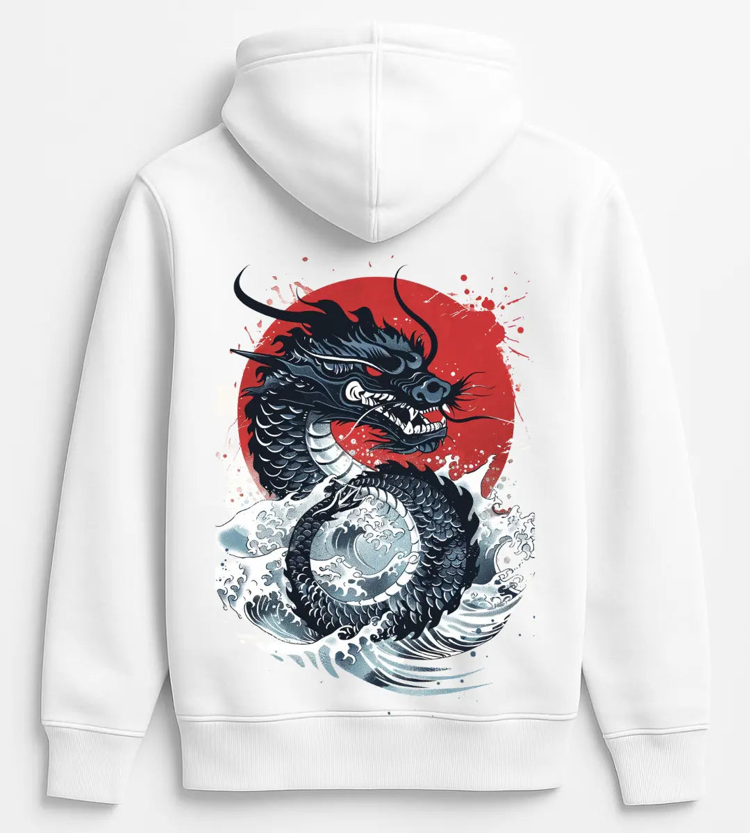 Crimson Wave Dragon Hoodie Lorinfo