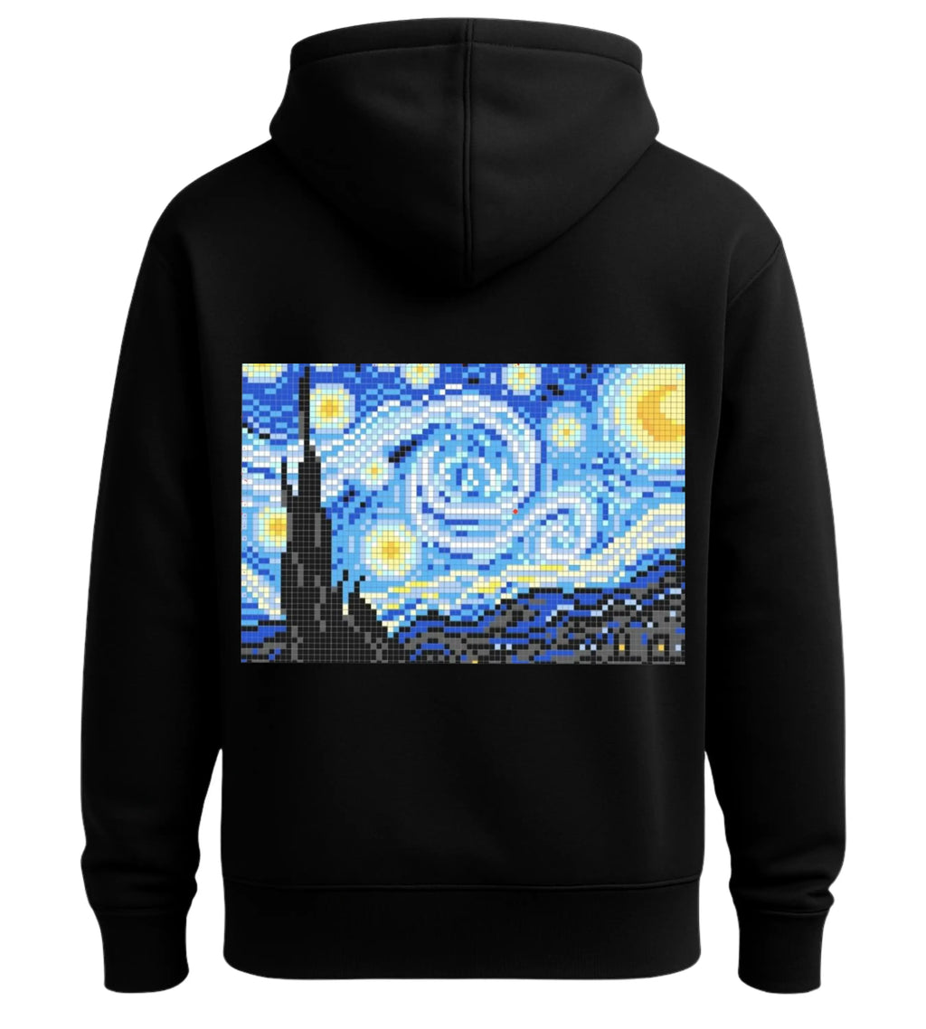 Pixel Starry Night Hoodie Lorinfo
