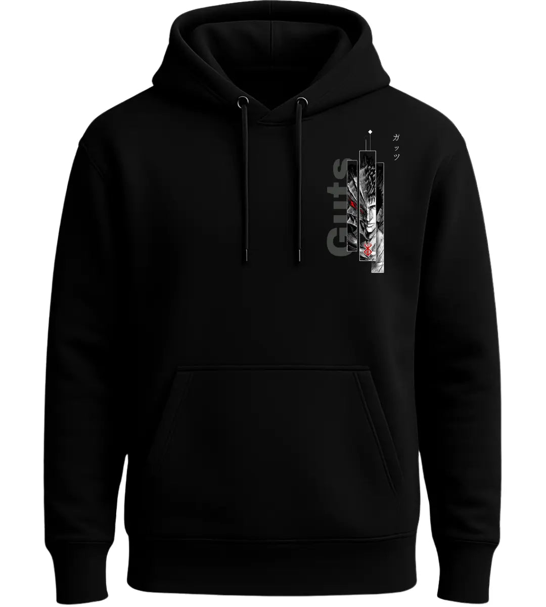 Berserk Guts Monochrome Hoodie Lorinfo
