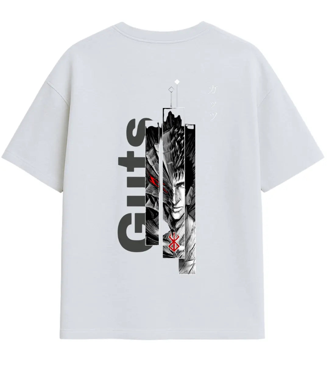 Berserk Guts Monochrome Oversize T-Shirt Lorinfo