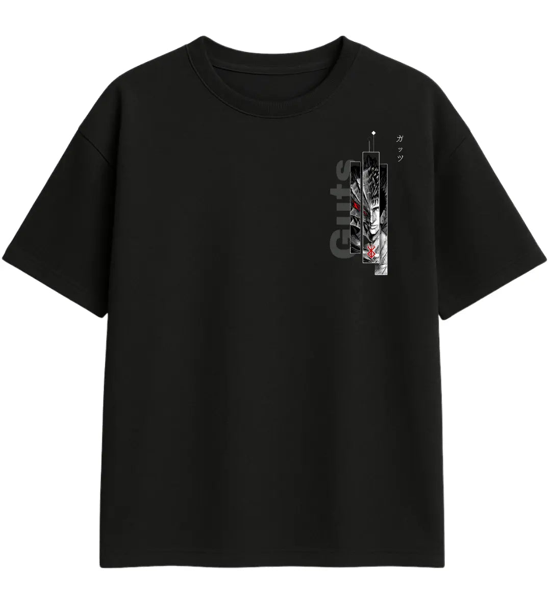 Berserk Guts Monochrome Oversize T-Shirt Lorinfo