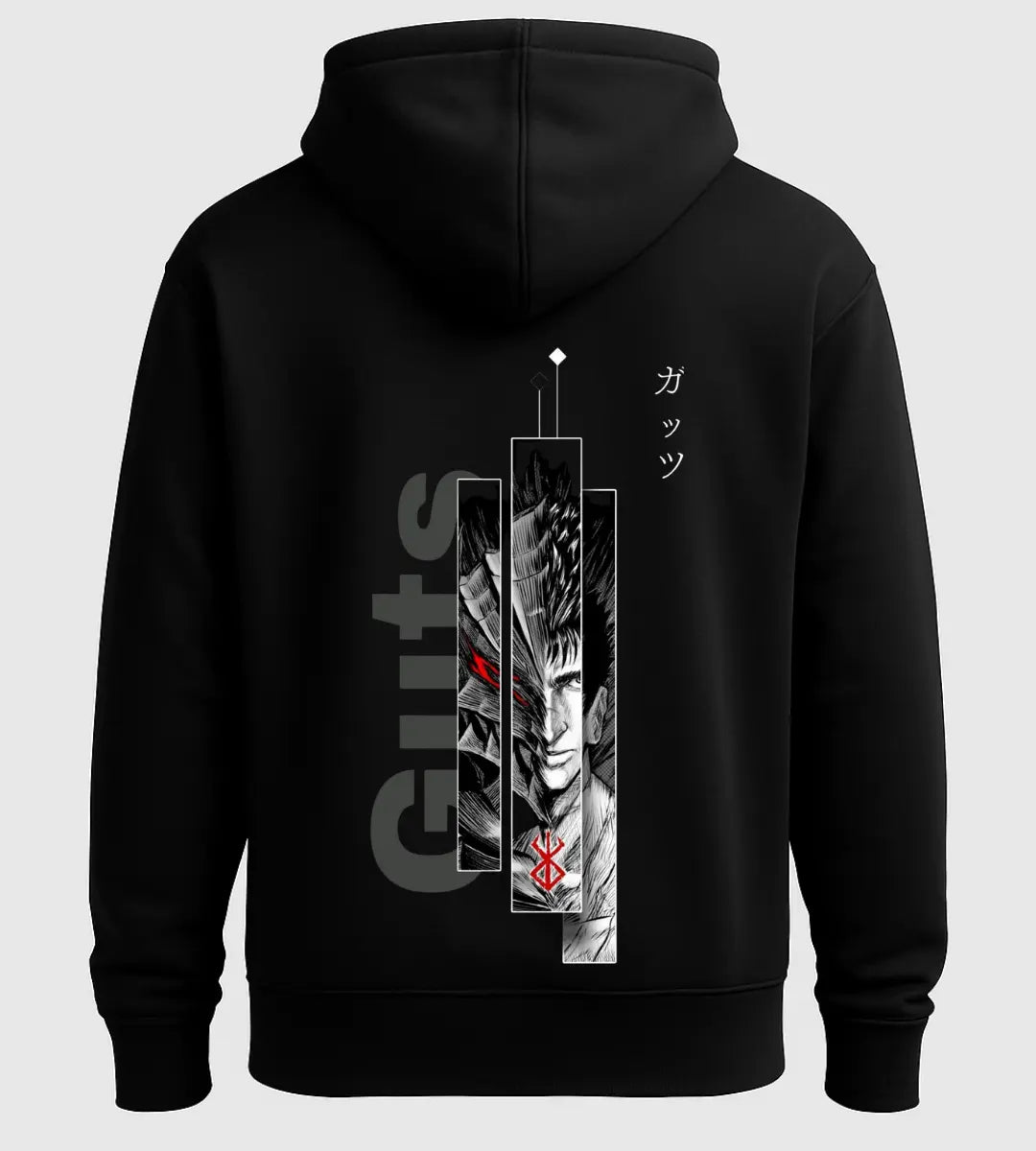 Berserk Guts Monochrome Hoodie Lorinfo