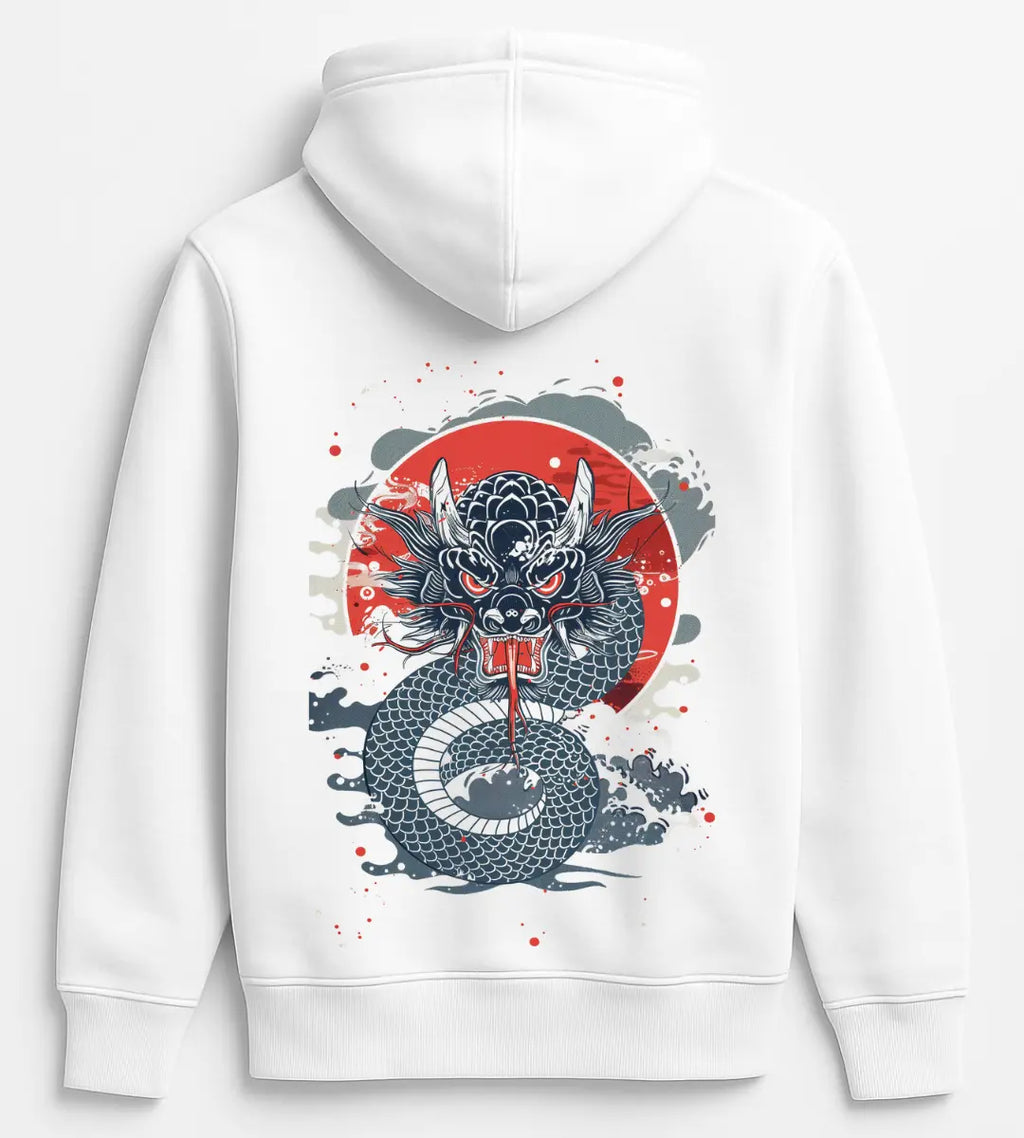 Samurai Serpent Dragon Hoodie Lorinfo